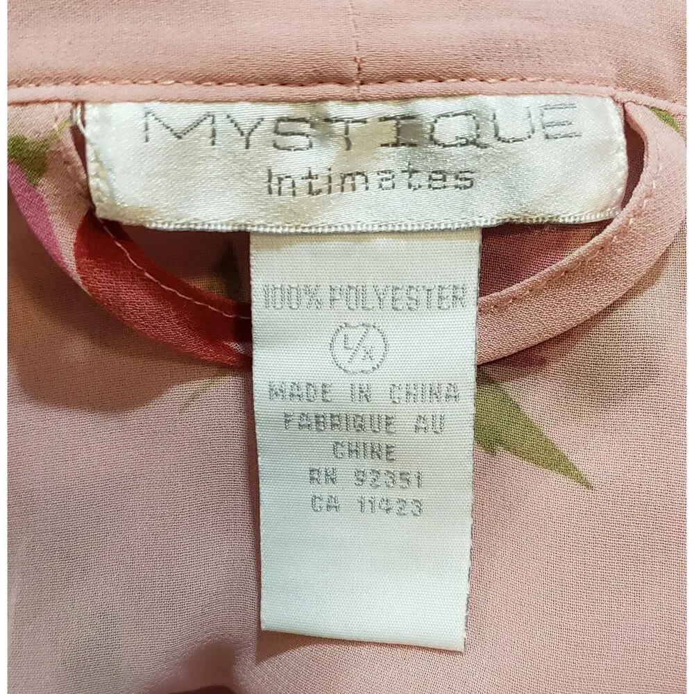 Mystique size L/XL pink floral print intimate set